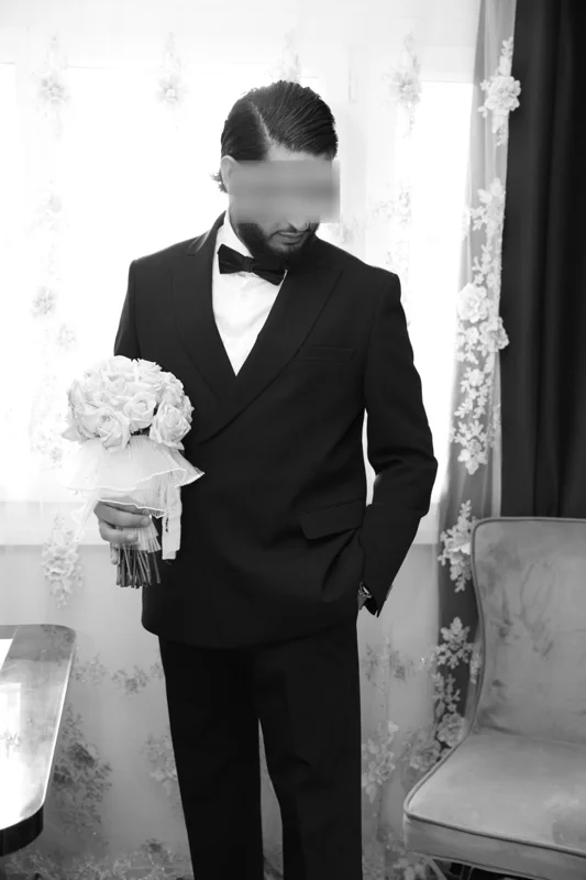 Avant le premier regard — photographie de mariage IR STUDIO en noir et blanc